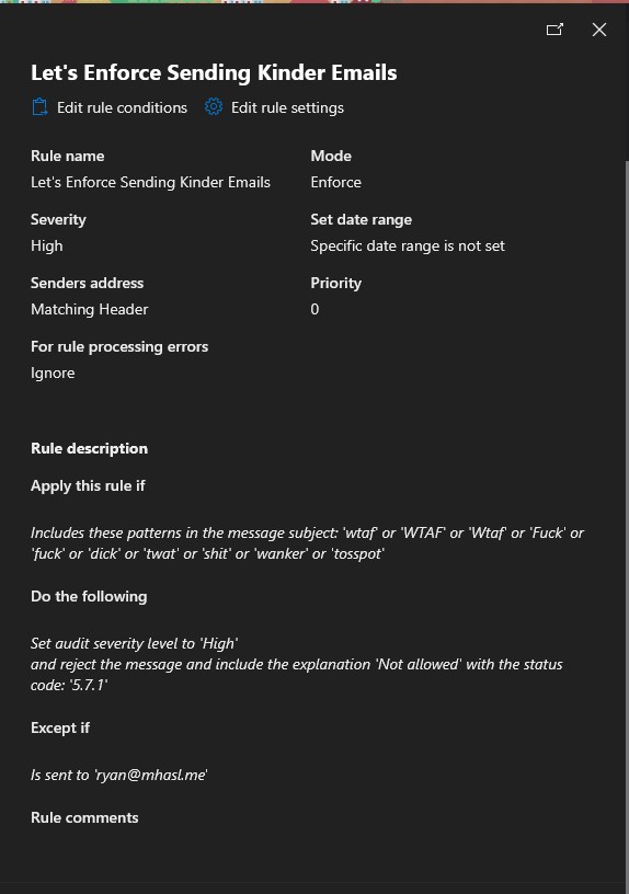 Kinder Emails Mail Flow Setting